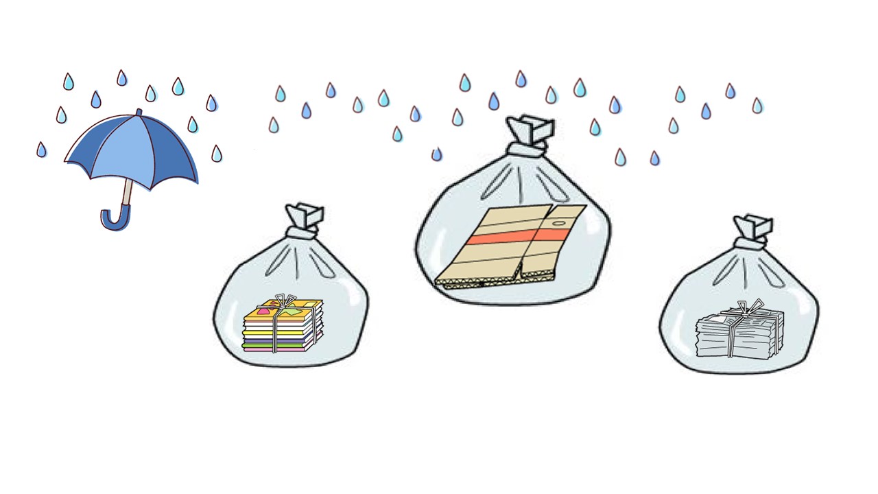 古紙類の出し方（雨天時）について