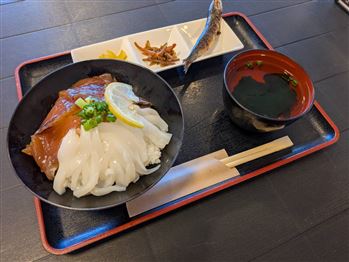 テラス（イカとりゅうきゅうの2色丼）