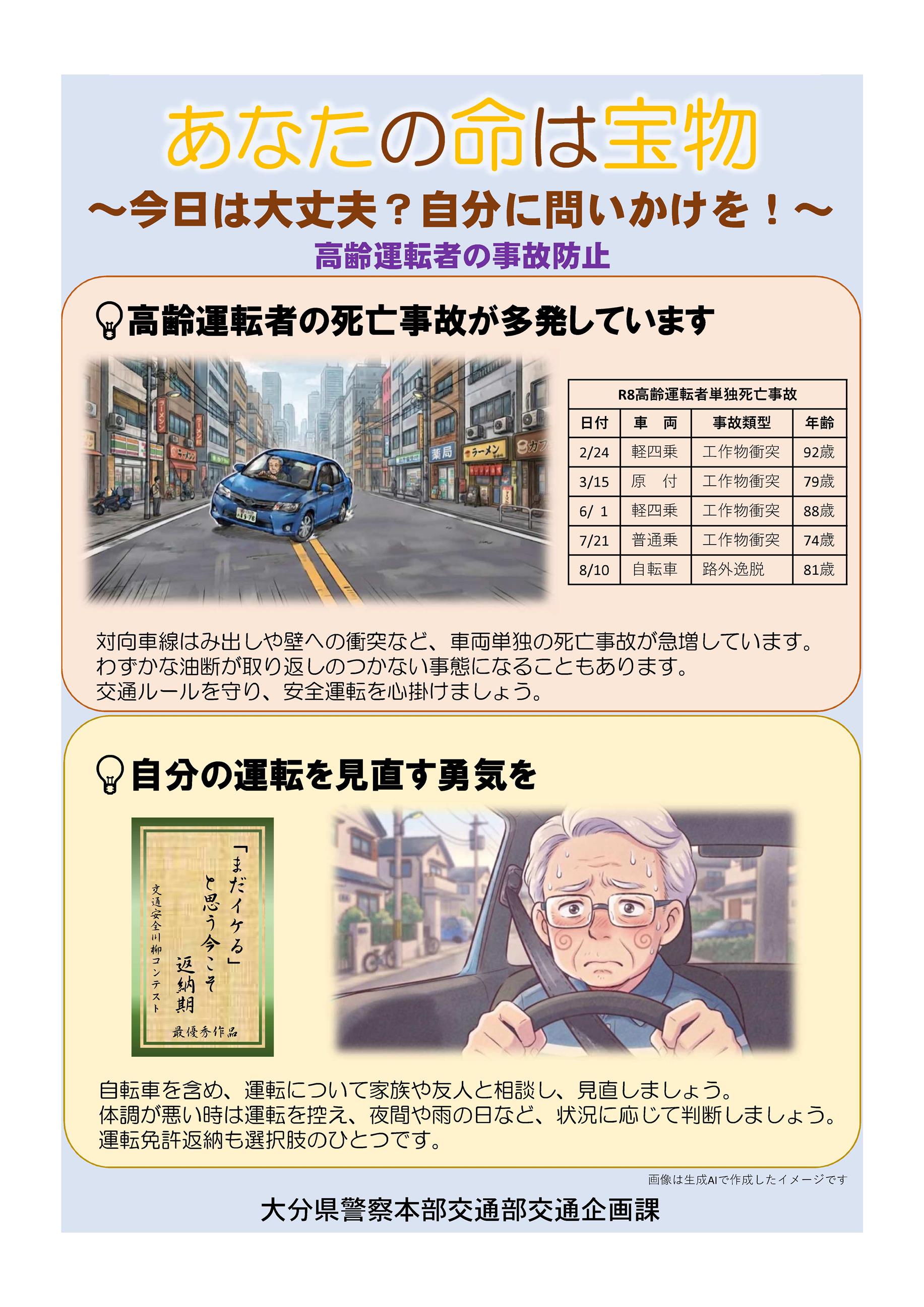 高齢運転者の事故防止チラシ