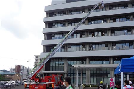 佐伯市役所本庁舎総合防災訓練(訓練模様)