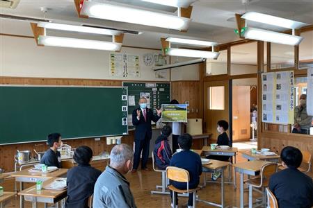 有機栽培米学校給食試食会（直川小）