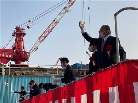 三浦造船所進水式もちまき