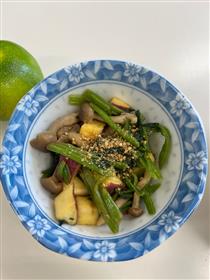   食推さんのうま塩レシピ11月号「サツマ芋としめじの和風サラダ」